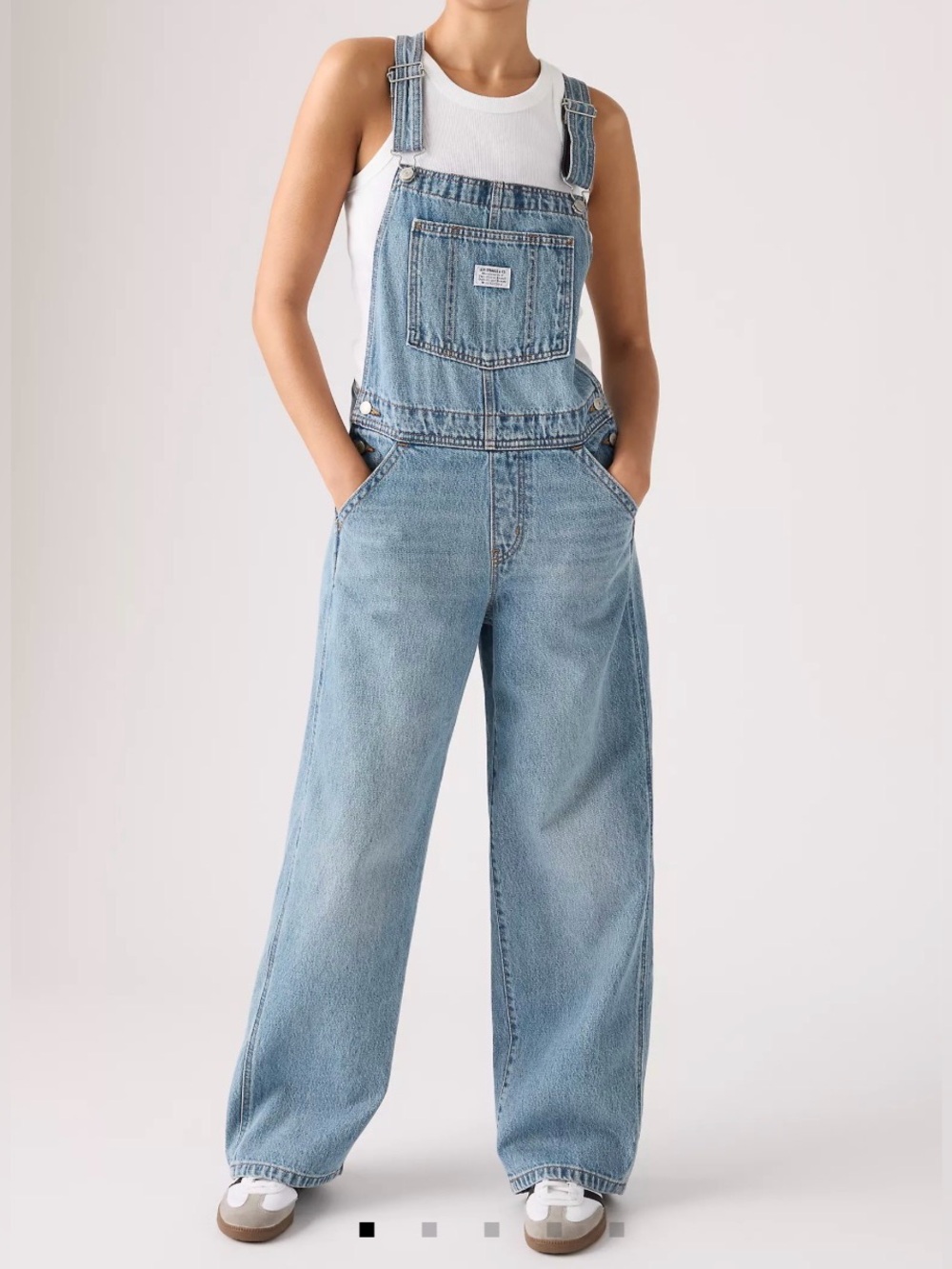 Levi Women’s No Stretch: Not The Same Overall Medium Wash Denim Baggy Overalls S